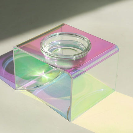 Acrylic Glass Pet Dazzling Food Bowl