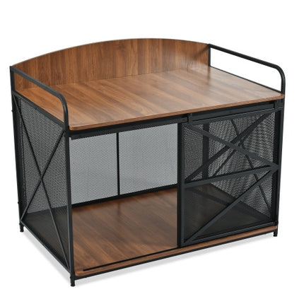 42.8 Heavy Duty Large Dog Crate Furniture For Large Medium Dog, Farmhouse Wooden Dog Kennel Indoor End Table, Decorative Pet House For Large Dogs