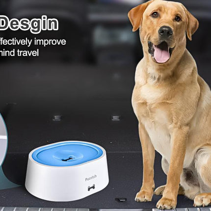 2L 70oz Spill-Proof Dog Slow Flow Drinking Bowl With Activated Carbon Filter