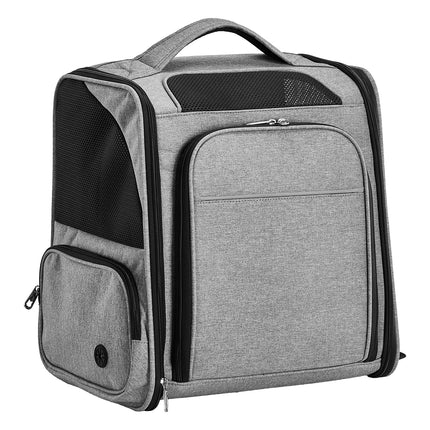 Pet Carrier Backpack, Expandable Cat Dog Carrier With Front & Back Extension, Breathable Mesh Travel Backpack For Small Dogs Cats, Soft-Sided Pet Backpack Holds Up To 26 Lbs