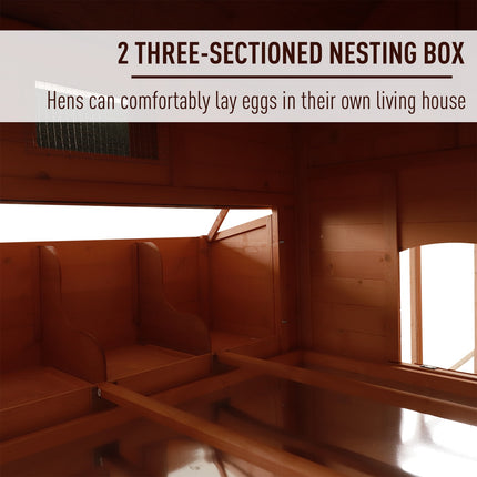 136.5" Chicken Coop Large Chicken House Deluxe Rabbit Hutch Lockable Poultry Hen Cage Backyard with Nesting Box and Run - LITTLE PAW
