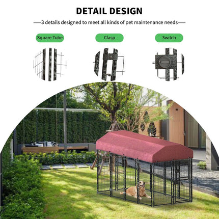 12 Pieces Square Tube Wire Running Cage Black Running Cage Single Door - LITTLE PAW