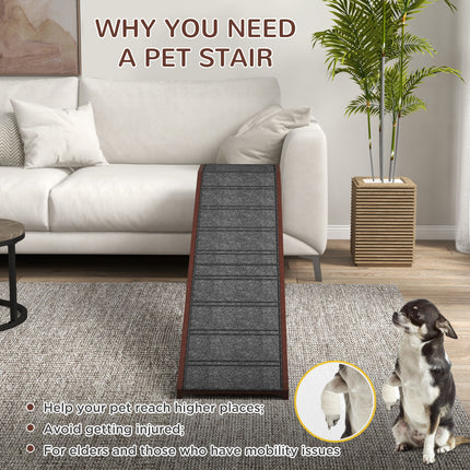Pet Ramp For Dogs With Non-slip Carpet And Top Platform
