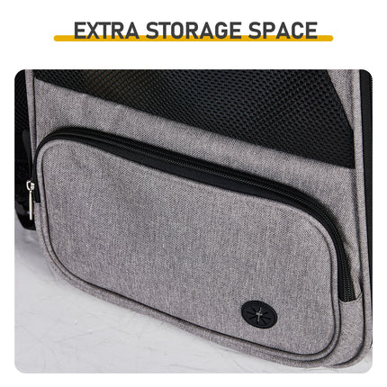 Pet Carrier Backpack, Expandable Cat Dog Carrier With Front & Back Extension, Breathable Mesh Travel Backpack For Small Dogs Cats, Soft-Sided Pet Backpack Holds Up To 26 Lbs