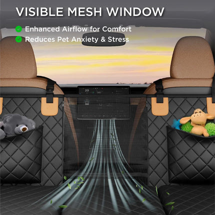 Made4Pets Pet Dog Car Back Seat Cover Back Seat Extension Pad Can Bear 400 Pounds Waterproof And Non-slip Dog Car Hammock Eight-layer Hard Bottom With PE Foam Easy To Install And Clean