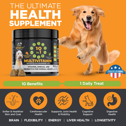 10 in 1 Multivitamin Chews for Dogs (Peanut Butter & Pumpkin Flavor)