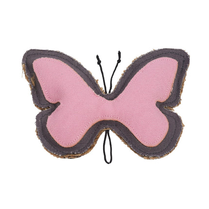 Country Living Canvas & Jute Butterfly-Shaped Dog Chew Toy – Durable, Safe and Non-Toxic