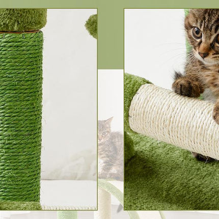 Cactus Shape Natural Sisal Rope Easy To Assemble Green Cat Scratching Post