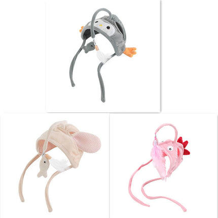 Cat Head Wearing Feather Stick