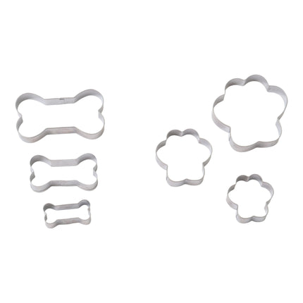 Country Living 6-Piece Stainless Steel Cookie Cutter Set (3 Paw-Shaped, 3 Bone-Shaped)
