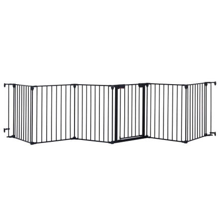 150 Adjustable Safety Gate 6 Panels Play Yard Metal Doorways Fireplace Fence Christmas Tree Fence Gate For House Stairs Gate Prohibited Area Fence
