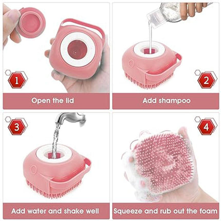 Pet Bath Comb With Shampoo Dispenser