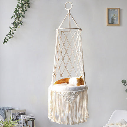 Macrame Hanging Cat Swing Bed