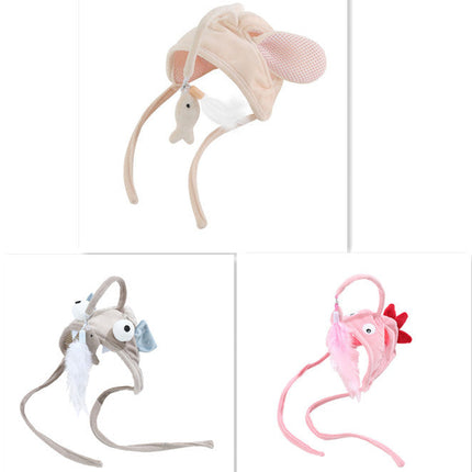 Cat Head Wearing Feather Stick