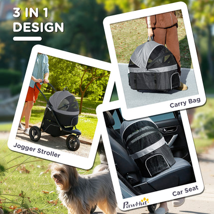 1 Pet Jogging Stroller for Small Dogs and Cats with Detachable Carrier - LITTLE PAW