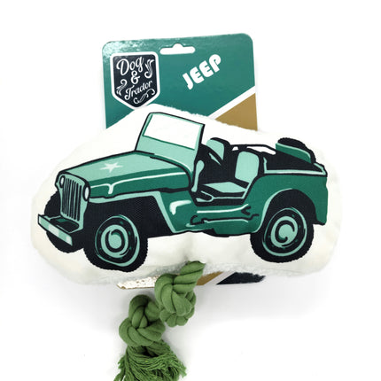 Country Living Retro Army Jeep with Squeaker & Crinkle Paper Plush Dog Toy
