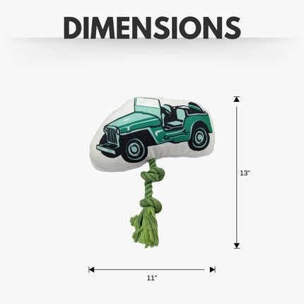 Country Living Retro Army Jeep with Squeaker & Crinkle Paper Plush Dog Toy