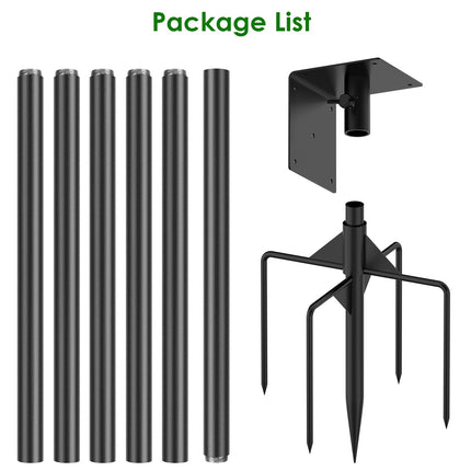 1 Set  79.92in Bird House Pole Kit Height Adjustable Bird Feeder Pole Mount Kit Heavy Duty Bird House Pole Set With 5 Prongs Base For Bird House Bird Feeder House Not Included