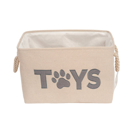 Country Living Foldable Fabric Dog Toy Storage Bin - Convenient Organizer for Pet Accessories
