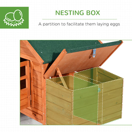 124" Dual Chicken Coop Large Chicken House Rabbit Hutch Hen Poultry Cage Backyard with Outdoor Ramps and Nesting Boxes - LITTLE PAW