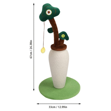 Vertical Money Tree Cat Scratching Pole, Sisal Wear-Resistant Cat Scratching Column, Interactive Ball Track Spring Ball Cat Toy, Durable And Cute Sisal Cat Scratching Pole
