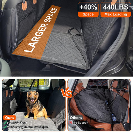 1Pc Dog Car Seat Cover For Back Seat Waterproof Oxford Cloth Seat Cover Hammock Non-Slip Scratchproof Back Seat Extender With Side Flap Mesh Window Storage Bag For Car SUV Truck