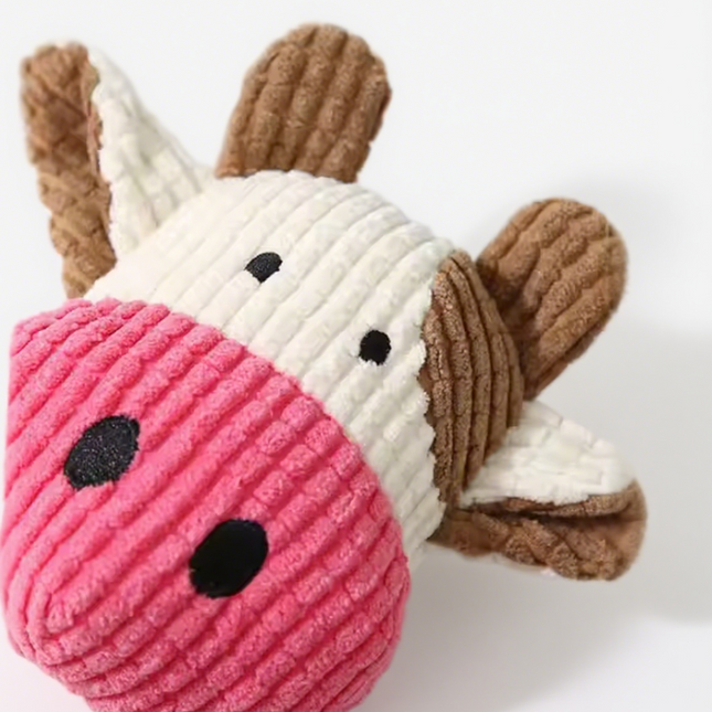 Milou & Lumi Pet Plush Squeaky Toy - Cow