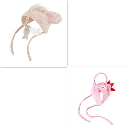 Cat Head Wearing Feather Stick