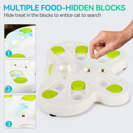 Interactives - Cat Toys - Interactive Cat Treat Puzzle Slow Feeder for Indoor Play