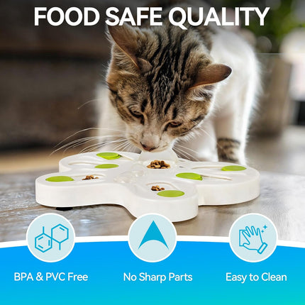 Interactives - Cat Toys - Interactive Cat Treat Puzzle Slow Feeder for Indoor Play