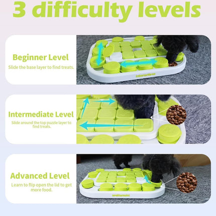Interactives Dog Puzzle Toys - Mentally Stimulating Treat Dispenser for Training Large