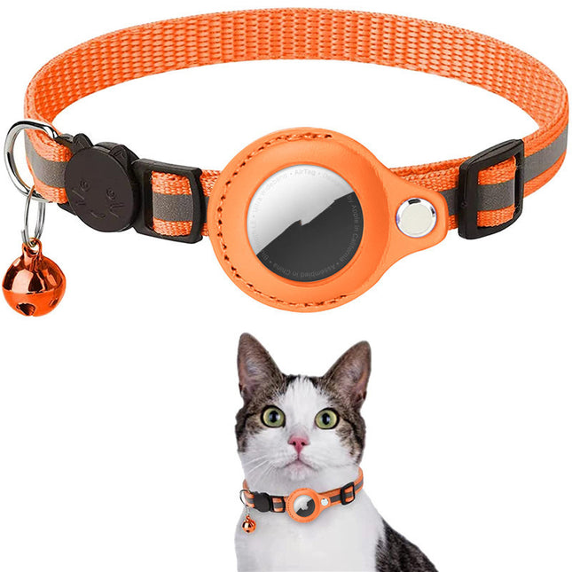 Reflective Collar Waterproof Holder Case For Airtag Air Tag Airtags Protective Cover Cat Dog Kitten Puppy Nylon Collar - LITTLE PAW