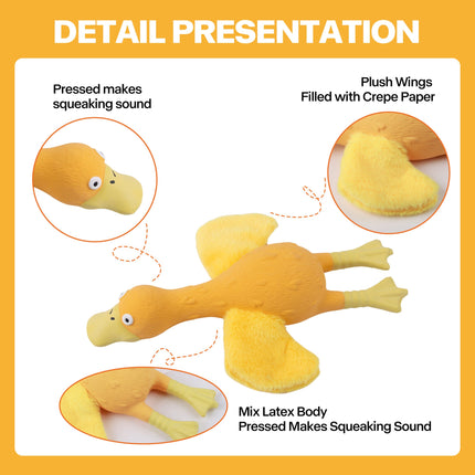 ZooTex - Squeaky Latex Dog Toys - Soft Wing Duck