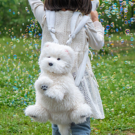 Westie Dog Backpack – Plush Bag for Girls & Puppy Lovers