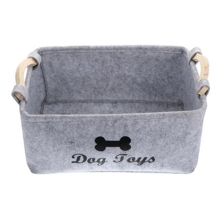 Dog Toy Storage Basket – Felt Organizer Bin for Pets
