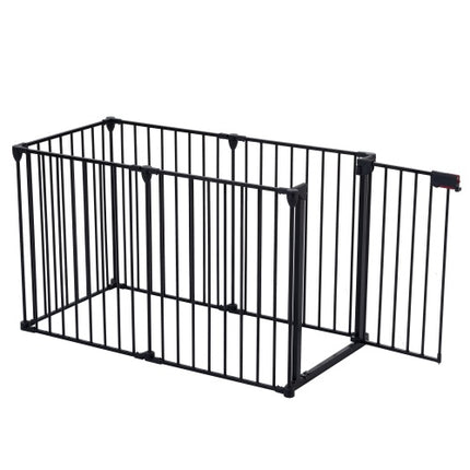 150 Adjustable Safety Gate 6 Panels Play Yard Metal Doorways Fireplace Fence Christmas Tree Fence Gate For House Stairs Gate Prohibited Area Fence