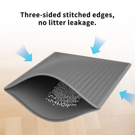Premium Cat Litter Mat - Leak-Proof Waterproof Base & Non-Slip Backing - Effectively Traps And Filters Litter For A Cleaner, Dry Floor