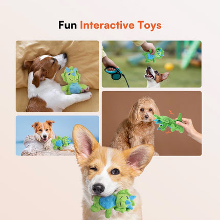 My T-Rex - Squeaky Dog Toys - Thomas The Mini Triceratops Plush Dog Toy with Crinkle Paper - S