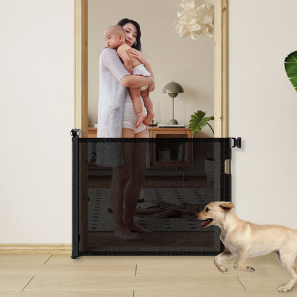 Retractable Baby Gate, Mesh Dog Gate For Doorways, Extends Up To 55  Wide, 33  Tall Child Safety Gate For Doorways, Indoor & Outdoors, Stairs, Hallways, Black Non-EBAY Certified Warehouse