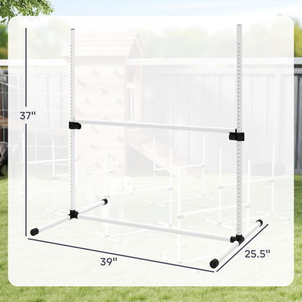 6 Piece Dog Agility Set with Adjustable Height Jump Bars