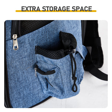 Pet Carrier Backpack, Expandable Cat Dog Carrier With Back Extension, Breathable Mesh Travel Backpack For Small Dogs Cats, Soft-Sided Pet Backpack Holds Up To 26 Lbs