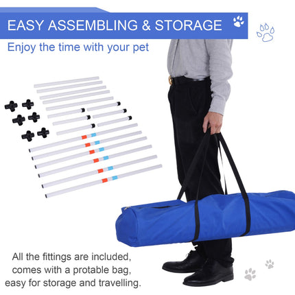 Portable Pet Agility Pet Training Set Dog Obstacle Exercise Adjustable Jump Ring High Jumper w/ Carry Bag