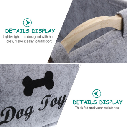 Dog Toy Storage Basket – Felt Organizer Bin for Pets