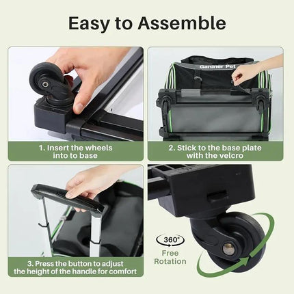 Expandable, Foldable, Portable Pet Carrier With Wheels And Six Sides For Cats And Small Dogs.