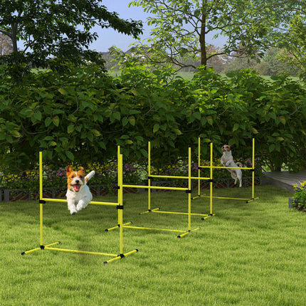 6 Piece Dog Agility Set with Adjustable Height Jump Bars