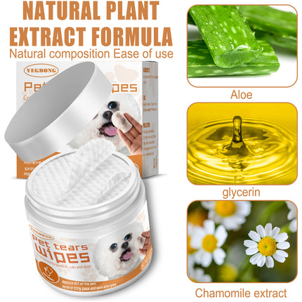 Yegbong Pet Wipes Clean, Dogs And Cats Tear Stains Eye Cleaning Wipe Eye Dirt Cotton Pad - LITTLE PAW