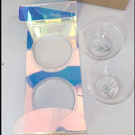 Acrylic Glass Pet Dazzling Food Bowl