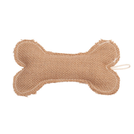Country Living Jean Leather-Jute Bone Pillow Dog Chew Toy – Durable, Safe and Non-Toxic