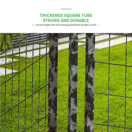 12 Pieces Square Tube Wire Running Cage Black Running Cage Single Door - LITTLE PAW