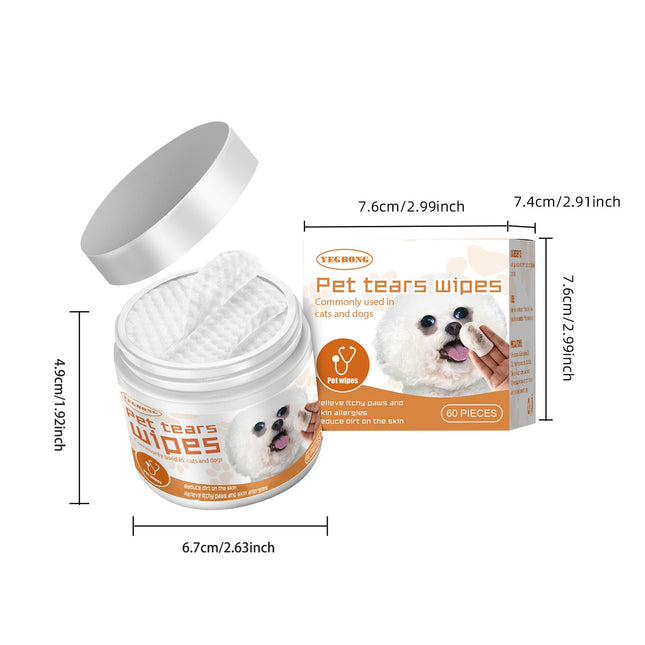 Yegbong Pet Wipes Clean, Dogs And Cats Tear Stains Eye Cleaning Wipe Eye Dirt Cotton Pad - LITTLE PAW